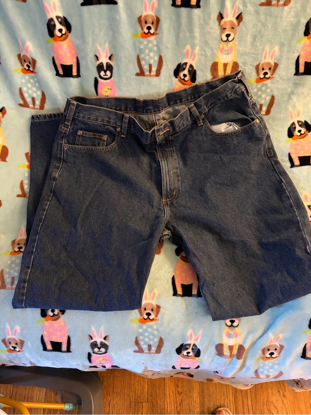 Relaxed Fit Men's Dark Blue Denim Jeans